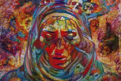 WOMAN-AND-SKULLS-2-Acrylic-on-canvas-100x100-cm.DATE-CREATED-2023-11-20